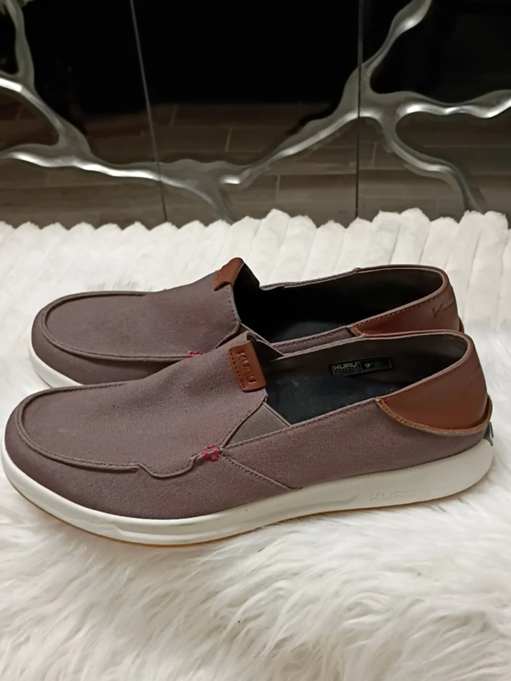 Kuru Pace Walnut Brown Orthopedic Arch Supportive Slip On Deck Shoes 9.5M